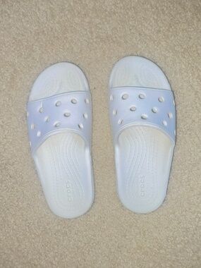 Kids white Crocs slides size 12